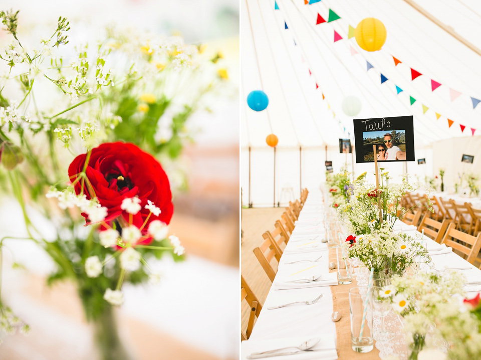 An Heirloom Veil for a Colourful, Homespun, Country Garden Wedding. Photography by Luvvy Hukins.