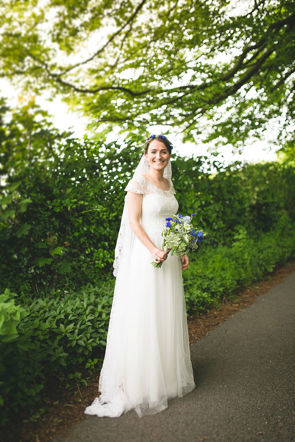 An Heirloom Veil for a Colourful, Homespun, Country Garden Wedding. Photography by Luvvy Hukins.