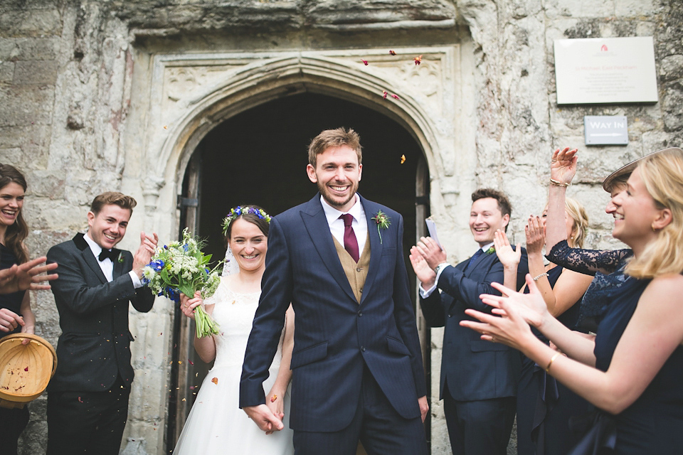 An Heirloom Veil for a Colourful, Homespun, Country Garden Wedding. Photography by Luvvy Hukins.