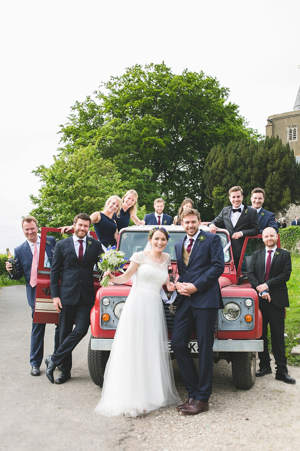 An Heirloom Veil for a Colourful, Homespun, Country Garden Wedding. Photography by Luvvy Hukins.