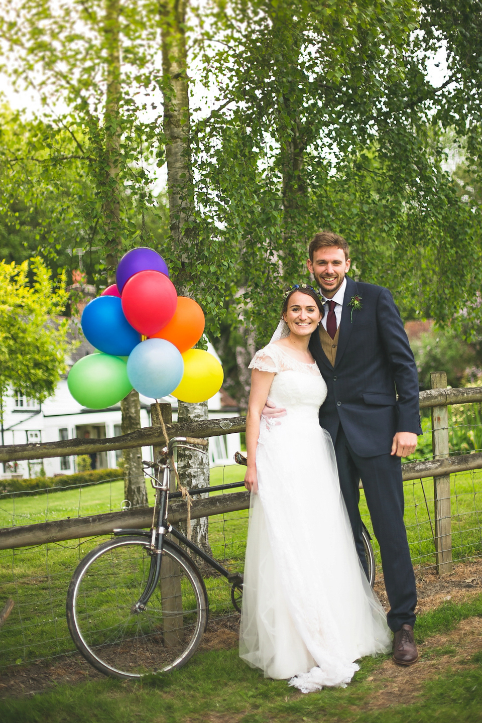 An Heirloom Veil for a Colourful, Homespun, Country Garden Wedding. Photography by Luvvy Hukins.