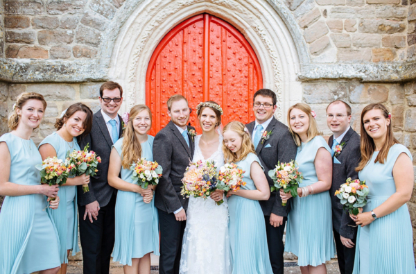 A Maggie Sottero Gown and Wax Flower Headpiece for a Charming British Vineyard Wedding