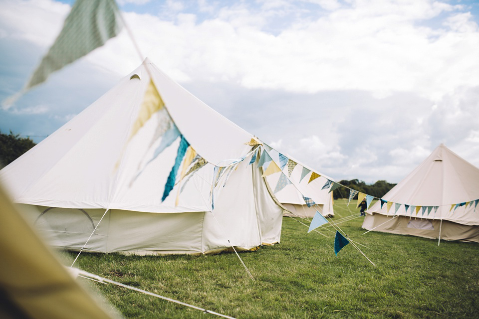 A Phase Eight Dress for a Good Life Festival Wedding in Wales. Images by Green Antlers Photography.