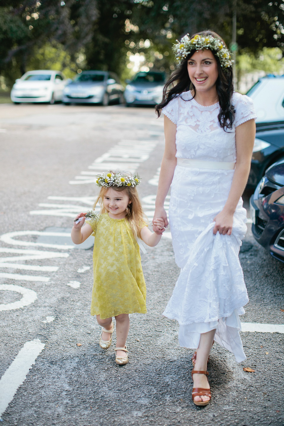 A Phase Eight Dress for a Good Life Festival Wedding in Wales. Images by Green Antlers Photography.