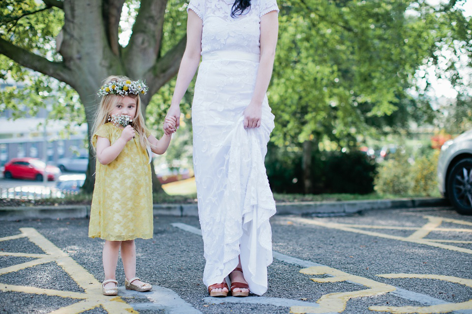 A Phase Eight Dress for a Good Life Festival Wedding in Wales. Images by Green Antlers Photography.