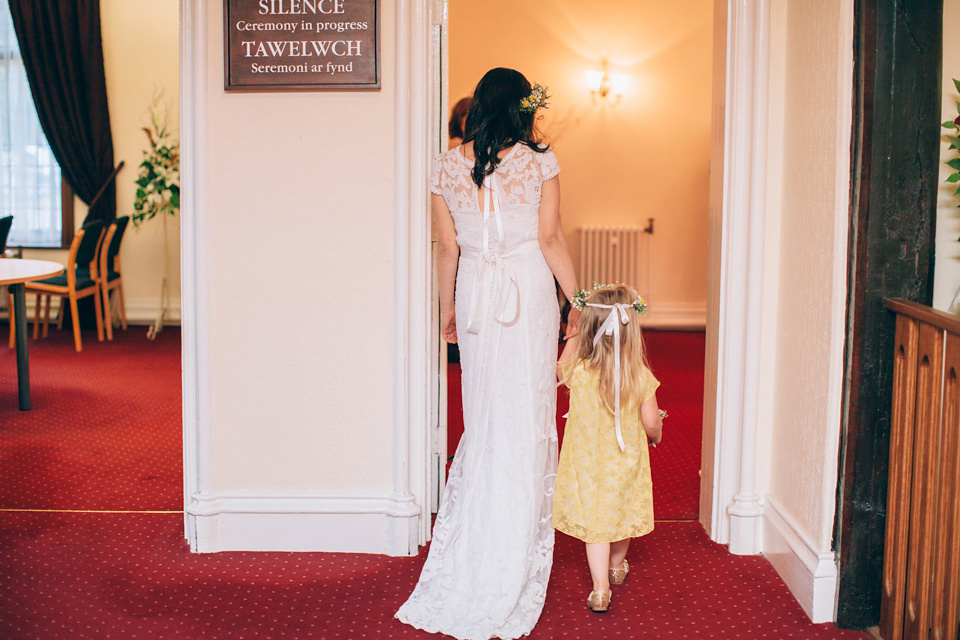 A Phase Eight Dress for a Good Life Festival Wedding in Wales. Images by Green Antlers Photography.