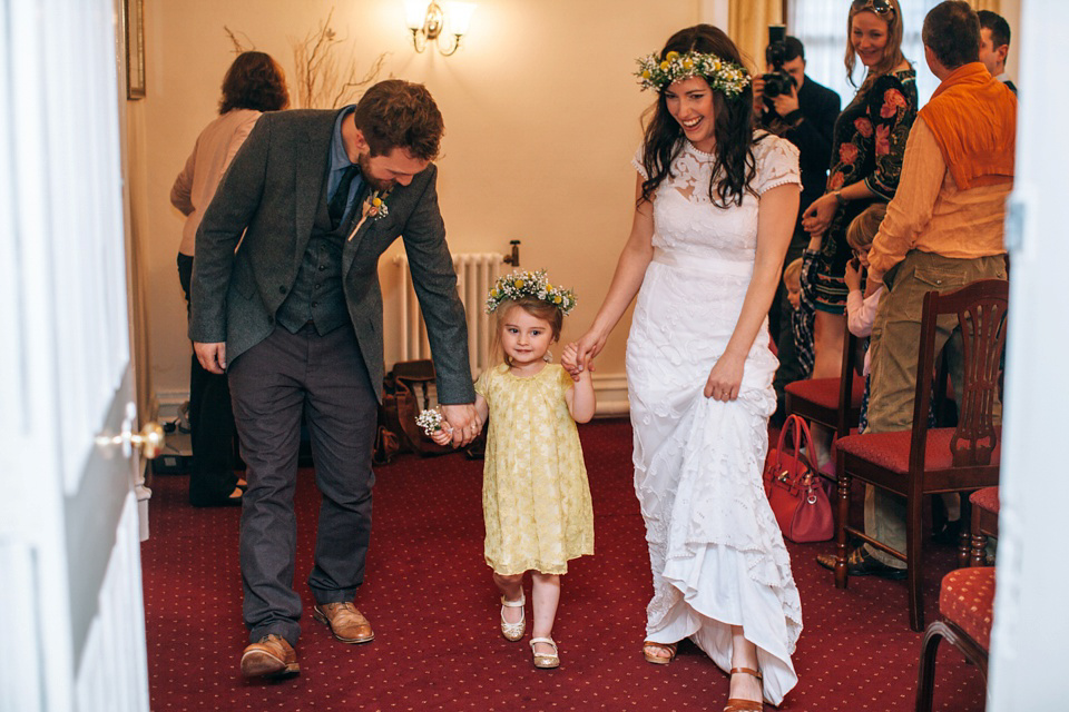 A Phase Eight Dress for a Good Life Festival Wedding in Wales. Images by Green Antlers Photography.