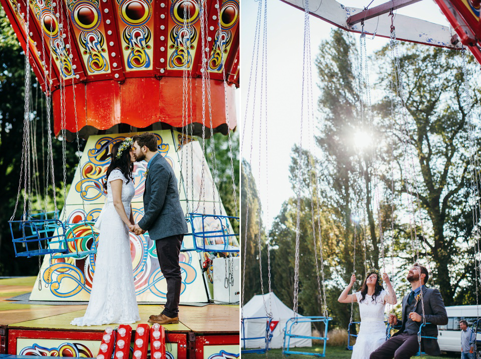 A Phase Eight Dress for a Good Life Festival Wedding in Wales. Images by Green Antlers Photography.