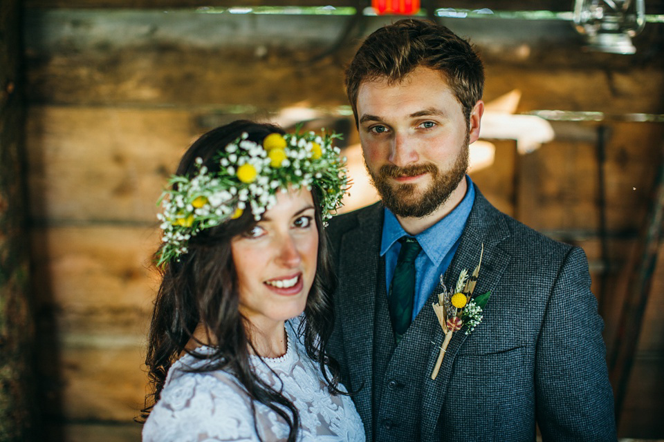 A Phase Eight Dress for a Good Life Festival Wedding in Wales. Images by Green Antlers Photography.