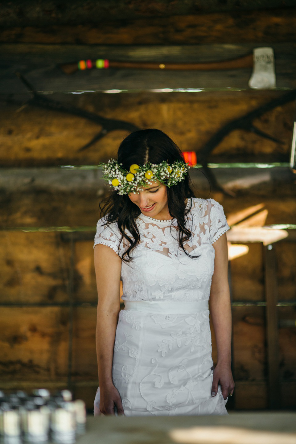 A Phase Eight Dress for a Good Life Festival Wedding in Wales. Images by Green Antlers Photography.