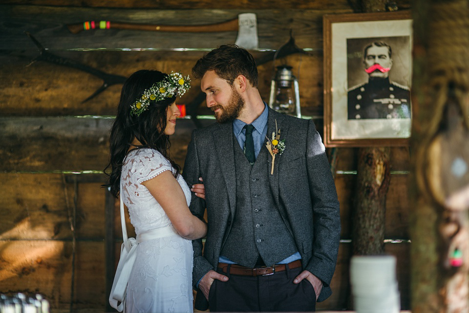 A Phase Eight Dress for a Good Life Festival Wedding in Wales. Images by Green Antlers Photography.