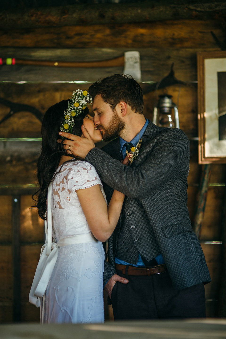 A Phase Eight Dress for a Good Life Festival Wedding in Wales. Images by Green Antlers Photography.