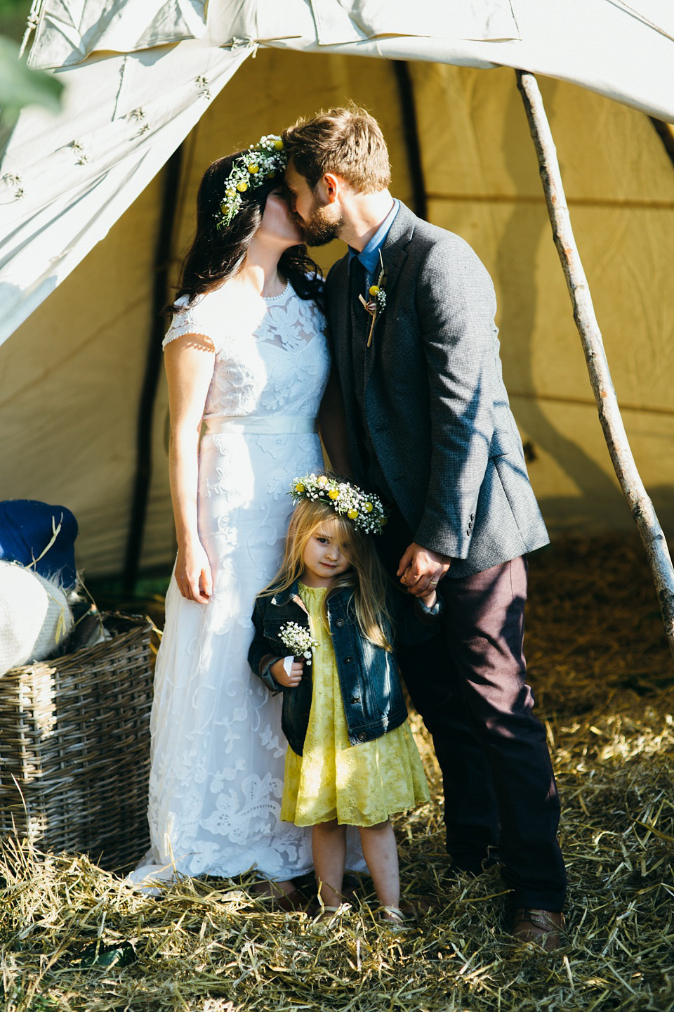 A Phase Eight Dress for a Good Life Festival Wedding in Wales. Images by Green Antlers Photography.