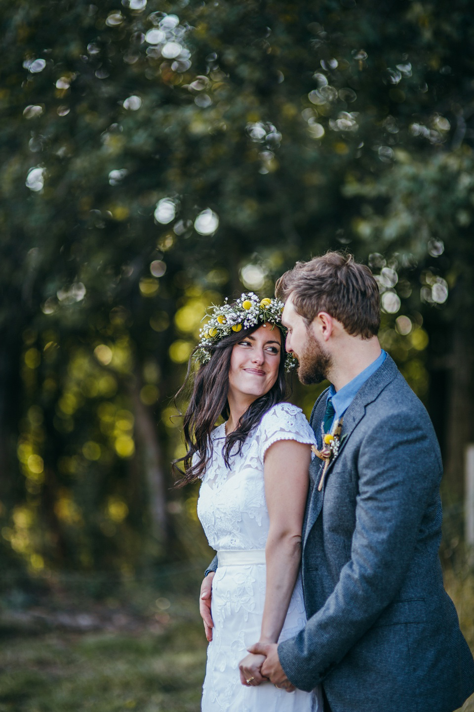 A Phase Eight Dress for a Good Life Festival Wedding in Wales. Images by Green Antlers Photography.