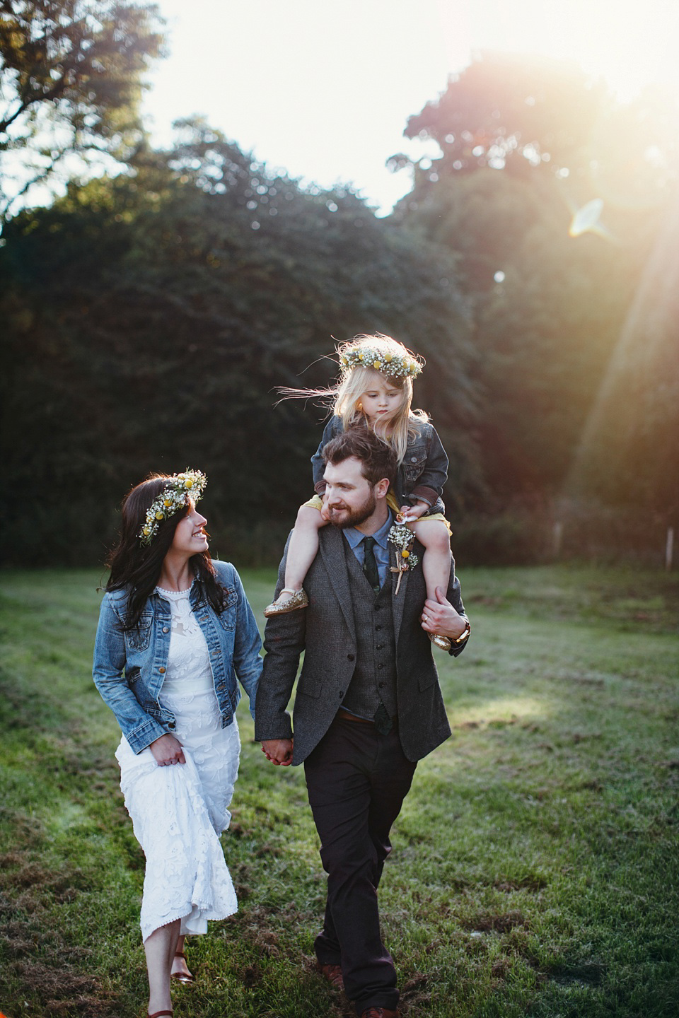 A Phase Eight Dress for a Good Life Festival Wedding in Wales. Images by Green Antlers Photography.