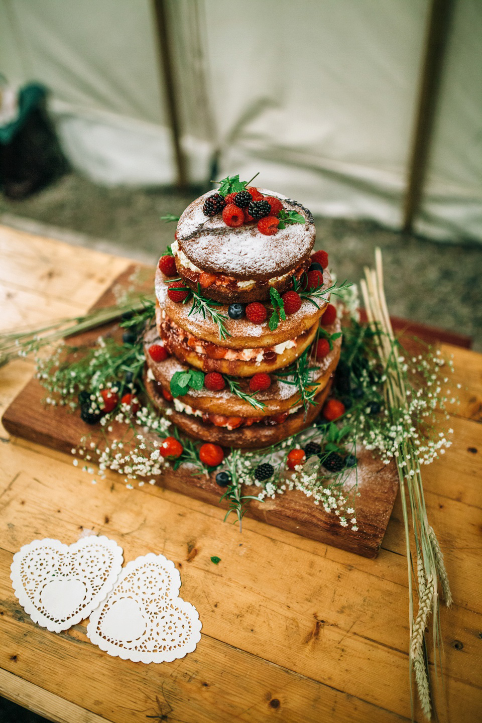 A Phase Eight Dress for a Good Life Festival Wedding in Wales. Images by Green Antlers Photography.