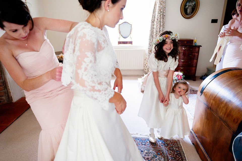 A Grace Kelly Inspired Gown for an English Country House Wedding Filled with Beautiful Blooms. Images by Babb Photo.