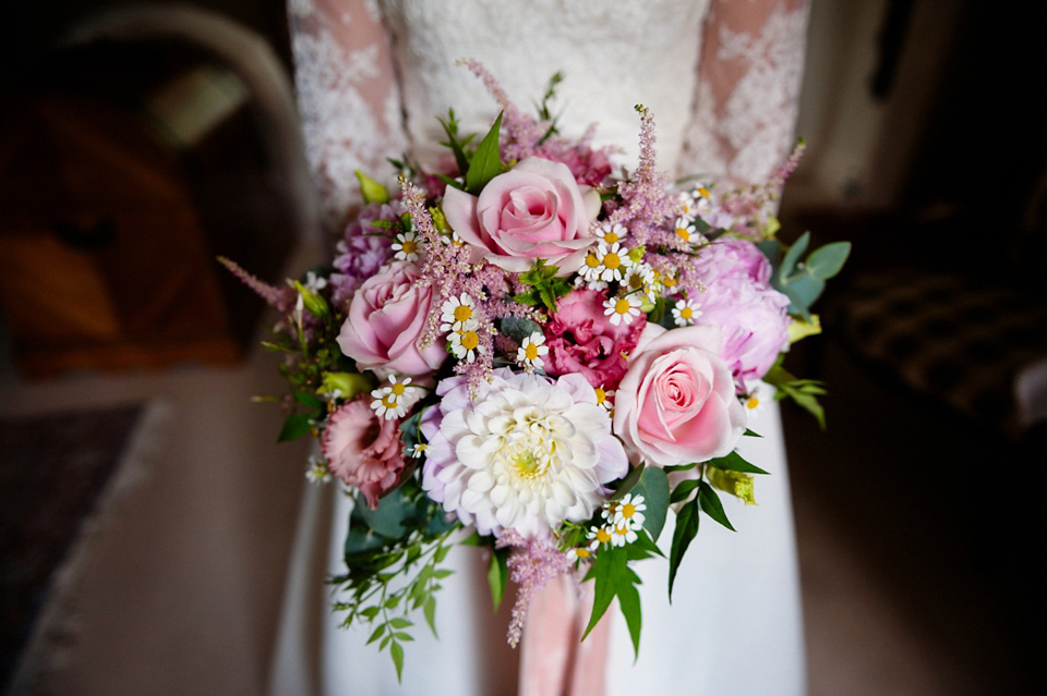 A Grace Kelly Inspired Gown for an English Country House Wedding Filled with Beautiful Blooms. Images by Babb Photo.