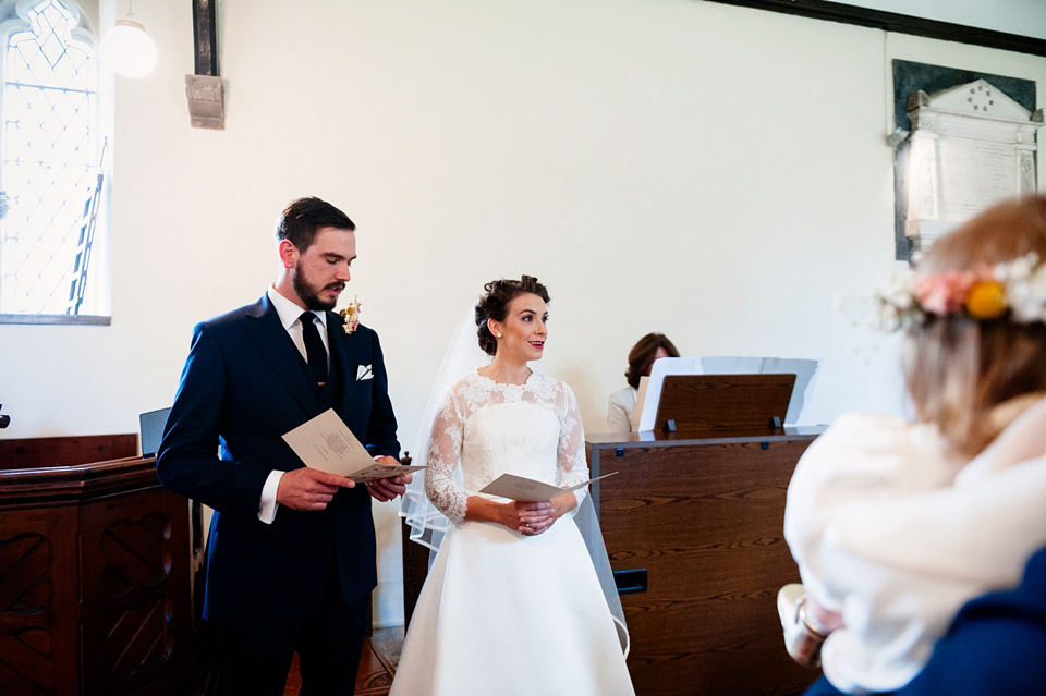 A Grace Kelly Inspired Gown for an English Country House Wedding Filled with Beautiful Blooms. Images by Babb Photo.