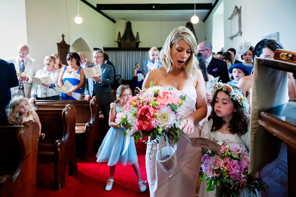 A Grace Kelly Inspired Gown for an English Country House Wedding Filled with Beautiful Blooms. Images by Babb Photo.