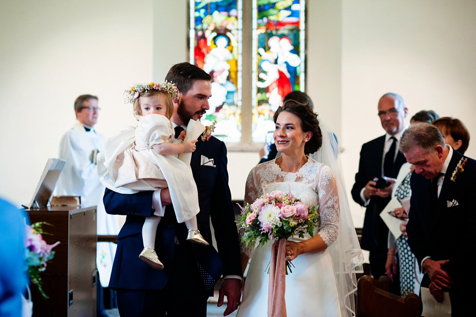 A Grace Kelly Inspired Gown for an English Country House Wedding Filled with Beautiful Blooms. Images by Babb Photo.