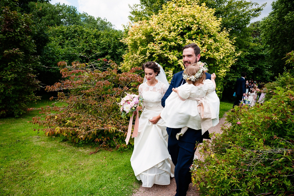 A Grace Kelly Inspired Gown for an English Country House Wedding Filled with Beautiful Blooms. Images by Babb Photo.