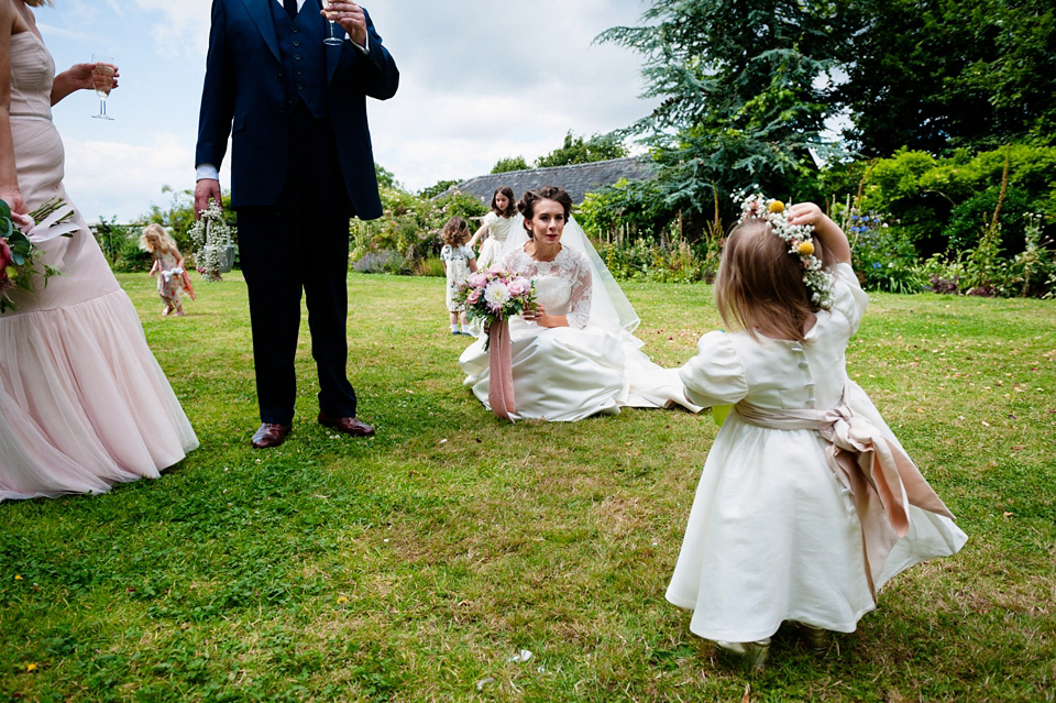 A Grace Kelly Inspired Gown for an English Country House Wedding Filled with Beautiful Blooms. Images by Babb Photo.