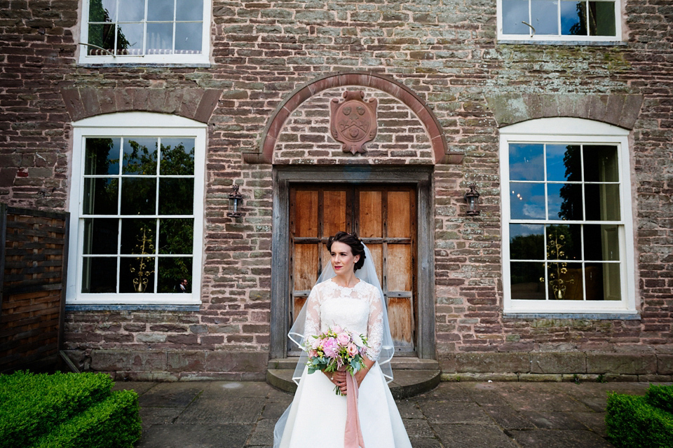 A Grace Kelly Inspired Gown for an English Country House Wedding Filled with Beautiful Blooms. Images by Babb Photo.