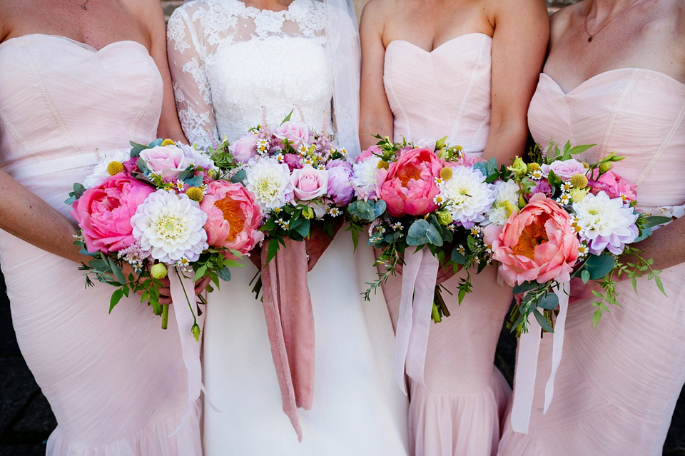 A Grace Kelly Inspired Gown for an English Country House Wedding Filled with Beautiful Blooms. Images by Babb Photo.