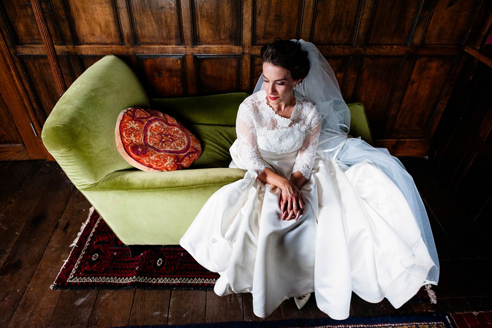 A Grace Kelly Inspired Gown for an English Country House Wedding Filled with Beautiful Blooms. Images by Babb Photo.