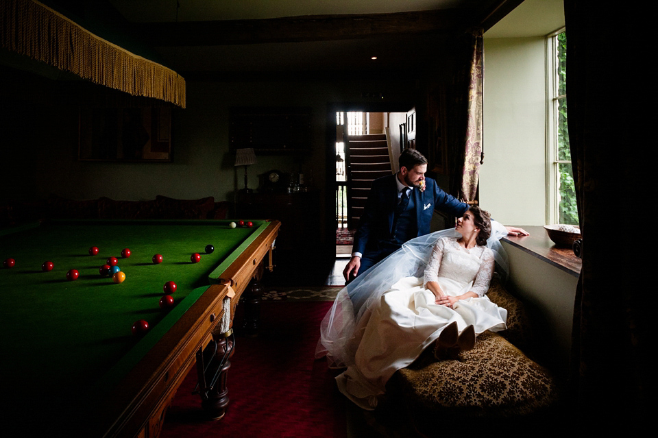 A Grace Kelly Inspired Gown for an English Country House Wedding Filled with Beautiful Blooms. Images by Babb Photo.