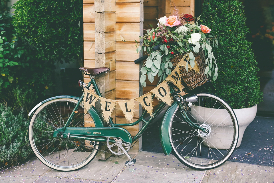 A Floral Gown and Pug Flowerdog for a Colourful and Vintage Inspired Black Tie Wedding, photography by Emma Boileau.