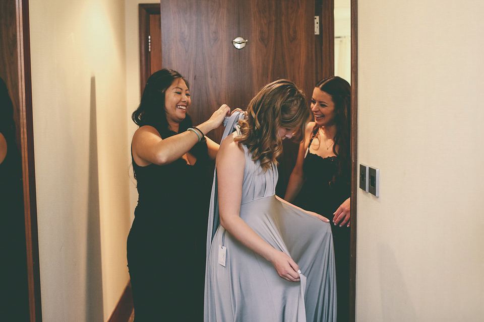 A Floral Gown and Pug Flowerdog for a Colourful and Vintage Inspired Black Tie Wedding, photography by Emma Boileau.