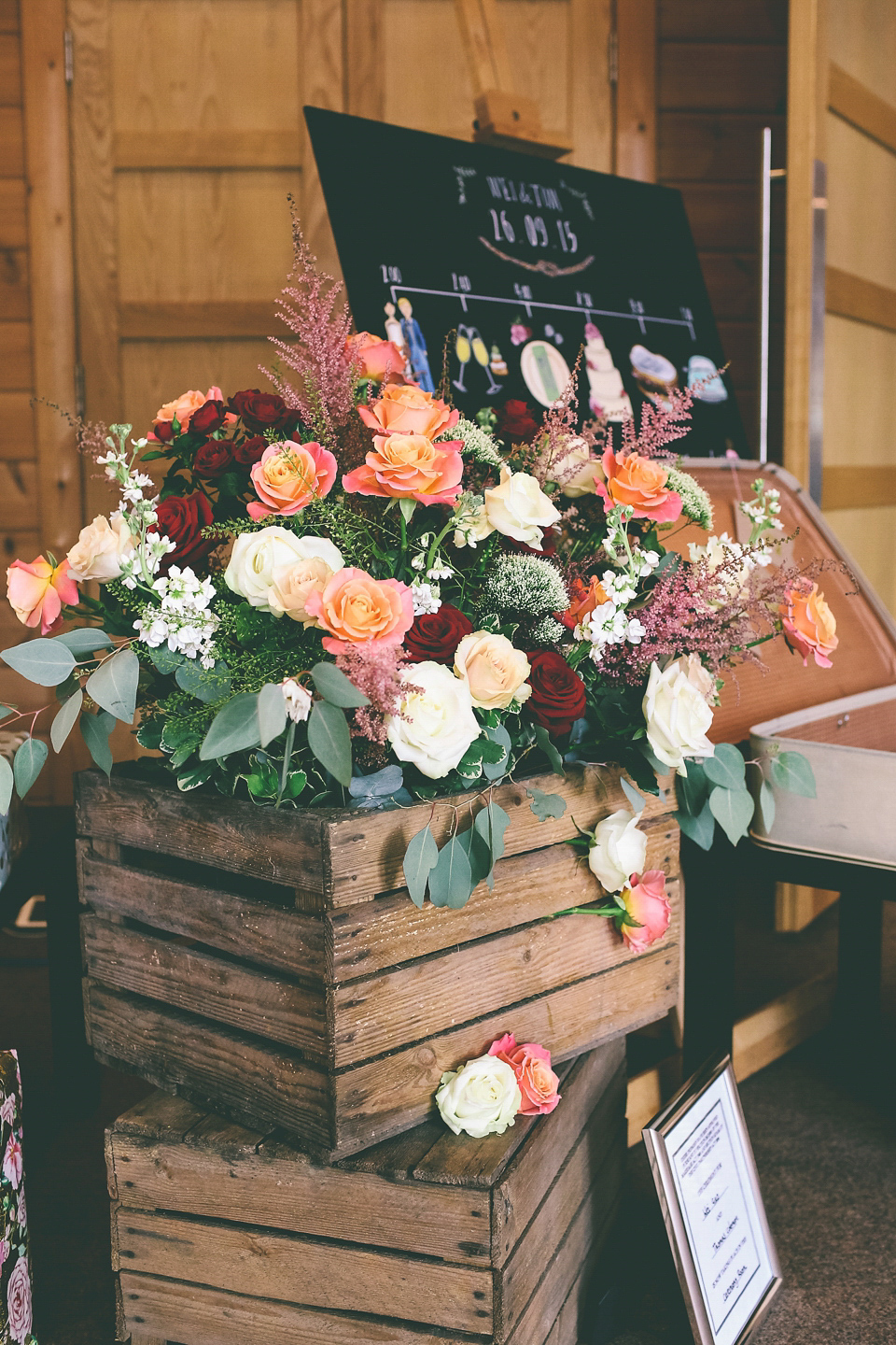 A Floral Gown and Pug Flowerdog for a Colourful and Vintage Inspired Black Tie Wedding, photography by Emma Boileau.