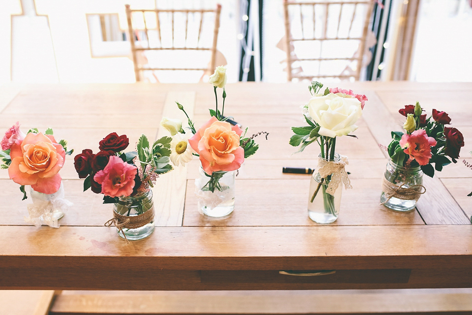 A Floral Gown and Pug Flowerdog for a Colourful and Vintage Inspired Black Tie Wedding, photography by Emma Boileau.