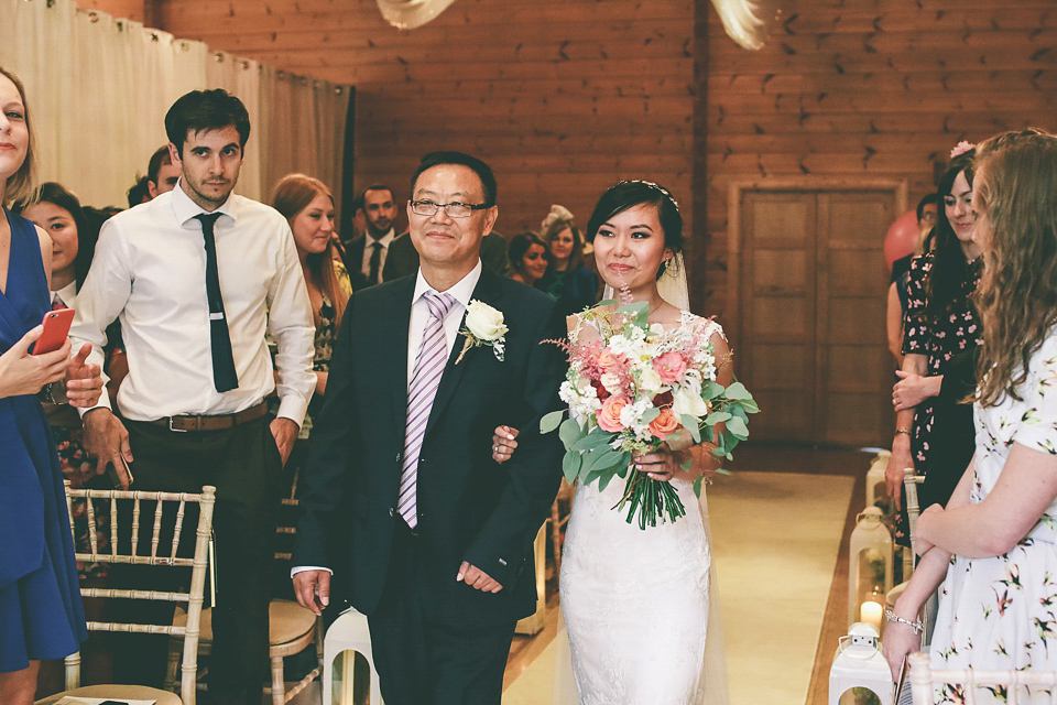 A Floral Gown and Pug Flowerdog for a Colourful and Vintage Inspired Black Tie Wedding, photography by Emma Boileau.