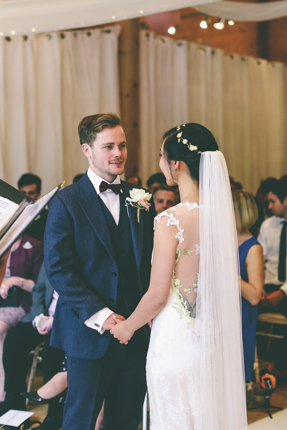 A Floral Gown and Pug Flowerdog for a Colourful and Vintage Inspired Black Tie Wedding, photography by Emma Boileau.