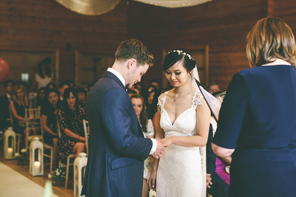 A Floral Gown and Pug Flowerdog for a Colourful and Vintage Inspired Black Tie Wedding, photography by Emma Boileau.