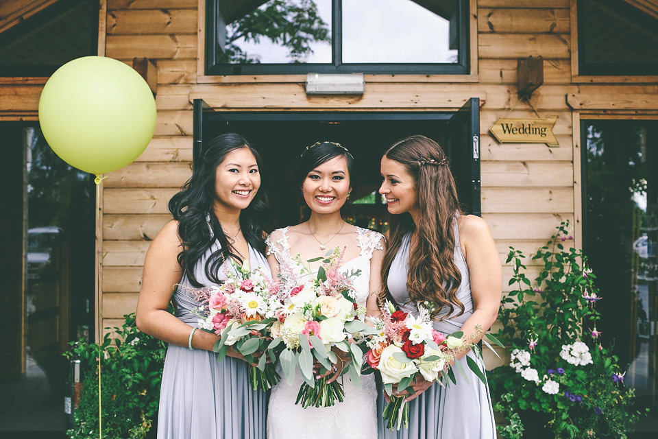 A Floral Gown and Pug Flowerdog for a Colourful and Vintage Inspired Black Tie Wedding, photography by Emma Boileau.