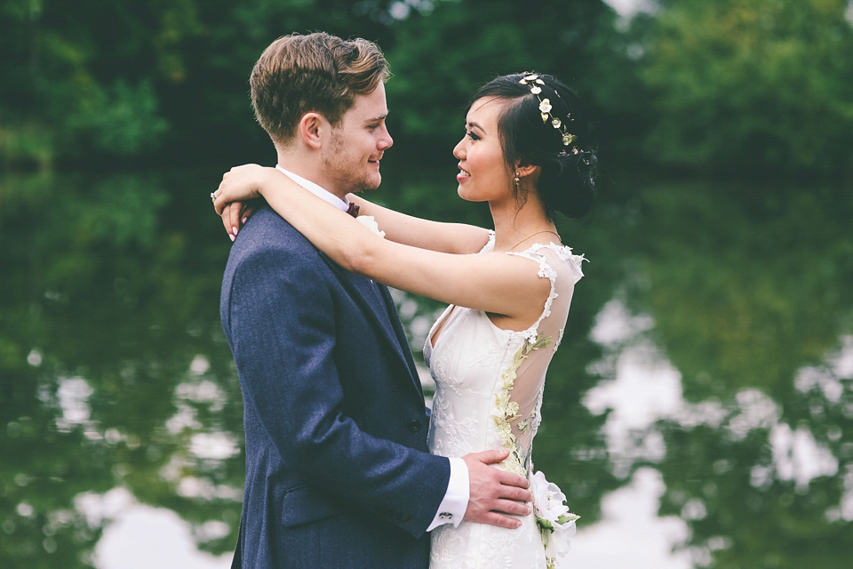 A Floral Gown and Pug Flowerdog for a Colourful and Vintage Inspired Black Tie Wedding, photography by Emma Boileau.