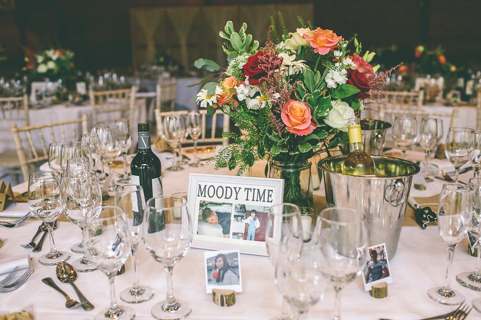 A Floral Gown and Pug Flowerdog for a Colourful and Vintage Inspired Black Tie Wedding, photography by Emma Boileau.