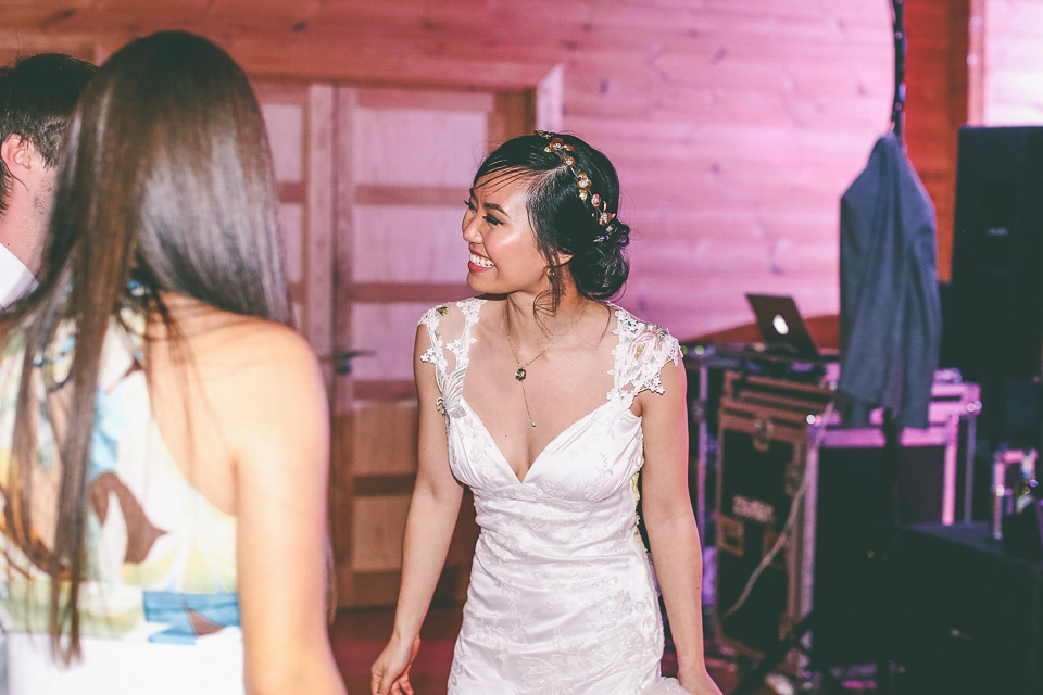 A Floral Gown and Pug Flowerdog for a Colourful and Vintage Inspired Black Tie Wedding, photography by Emma Boileau.