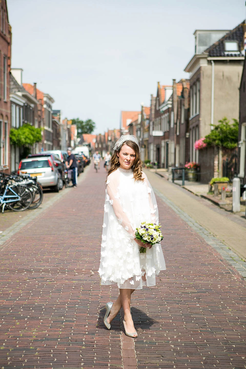 A Kaviar Gauche Butterfly Gown for a Boat Wedding in Amsterdam, photogrpahy by Taran Wilkhu.