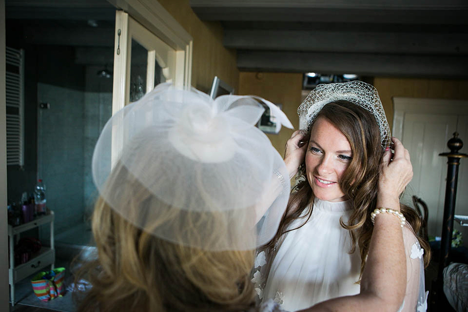 A Kaviar Gauche Butterfly Gown for a Boat Wedding in Amsterdam, photogrpahy by Taran Wilkhu.