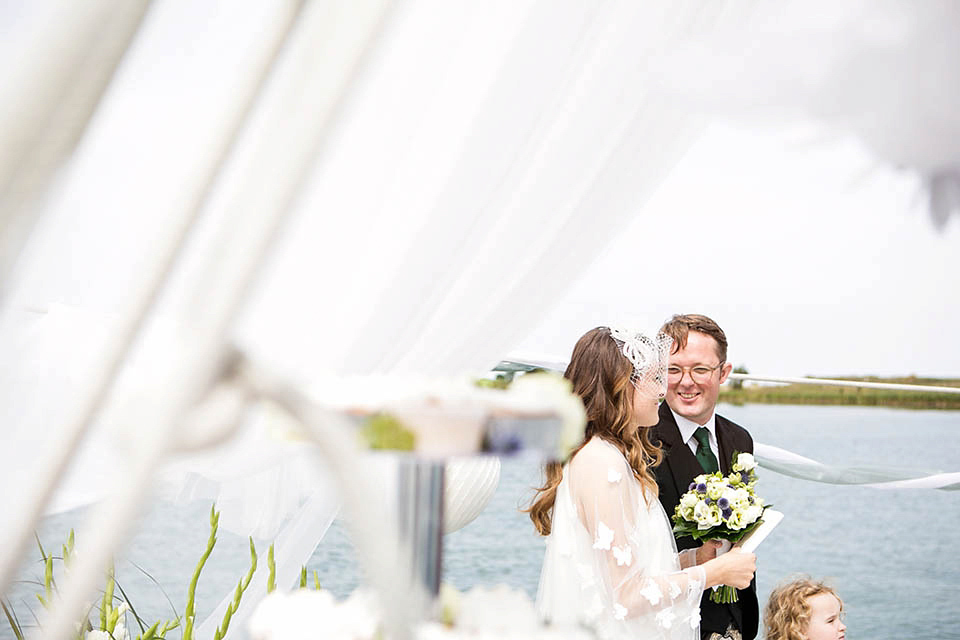 A Kaviar Gauche Butterfly Gown for a Boat Wedding in Amsterdam, photogrpahy by Taran Wilkhu.