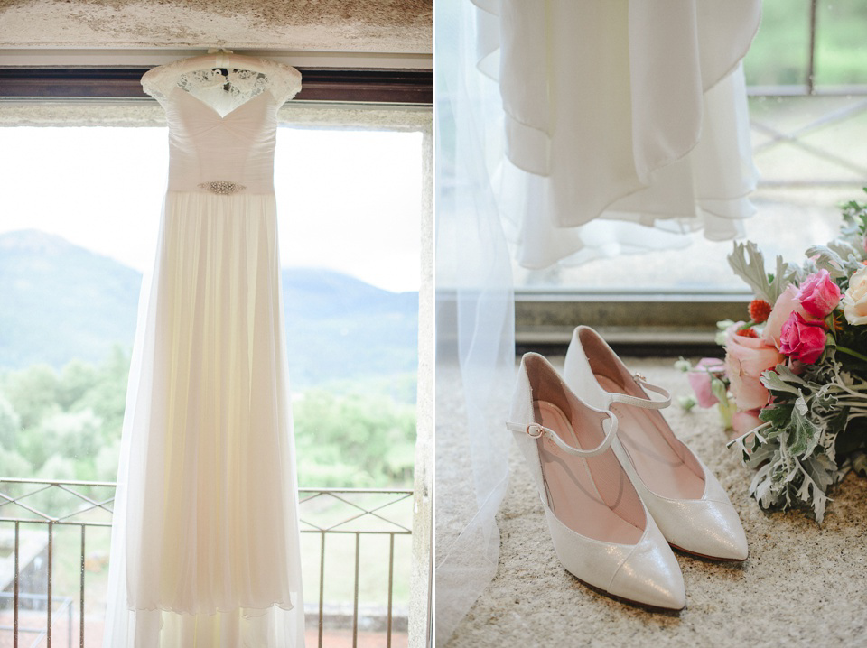  A Suzanne Neville Gown and Pretty, Floral Crown for a Travel Inspired Wedding in Portugal