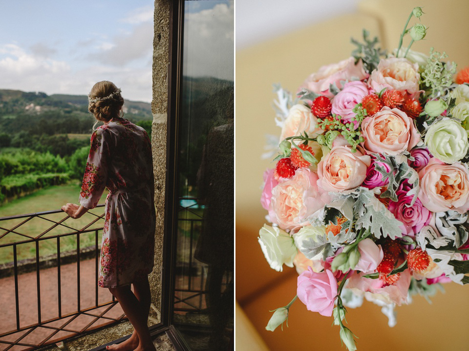  A Suzanne Neville Gown and Pretty, Floral Crown for a Travel Inspired Wedding in Portugal