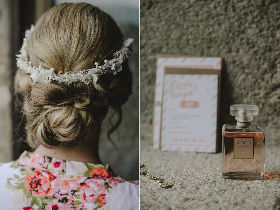  A Suzanne Neville Gown and Pretty, Floral Crown for a Travel Inspired Wedding in Portugal