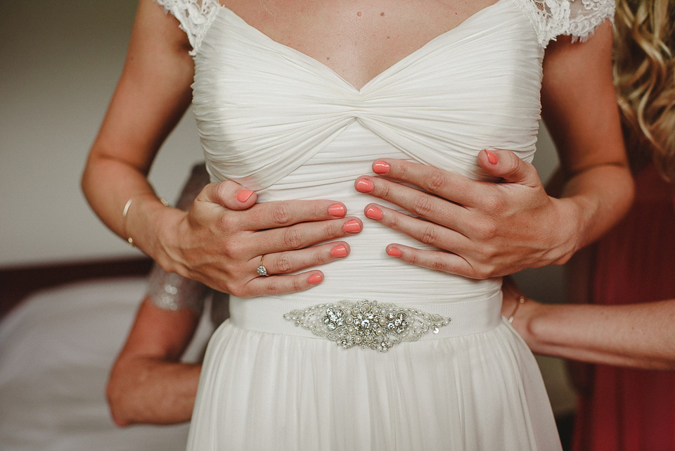  A Suzanne Neville Gown and Pretty, Floral Crown for a Travel Inspired Wedding in Portugal