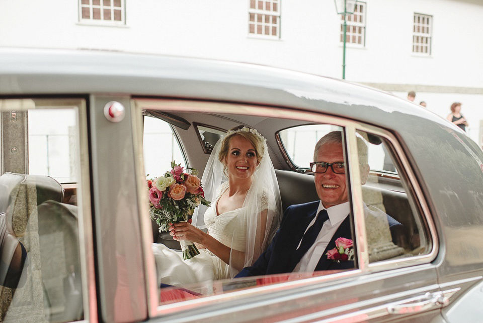  A Suzanne Neville Gown and Pretty, Floral Crown for a Travel Inspired Wedding in Portugal